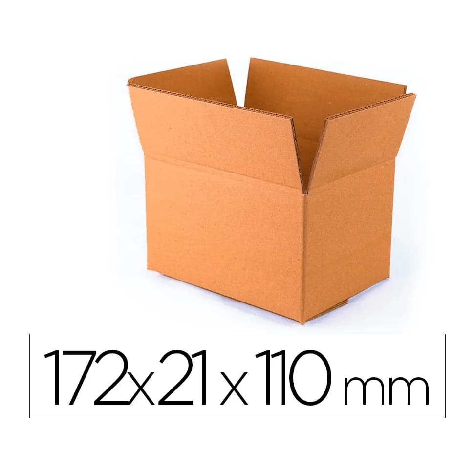 Q-connect Caja para embalar q-connect americana ultra resistente carton reciclado canal doble 7mm color kraft 172x217x110 mm