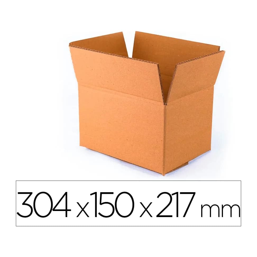 Q-connect Caja para embalar q-connect americana ultra resistente carton reciclado canal doble 7mm color kraft 304x150x217 mm