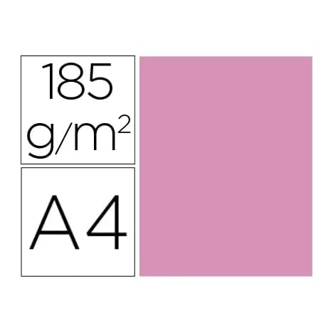 Guarro Cartulina guarro din a4 rosa chicle 185 gr paquete de 50 hojas