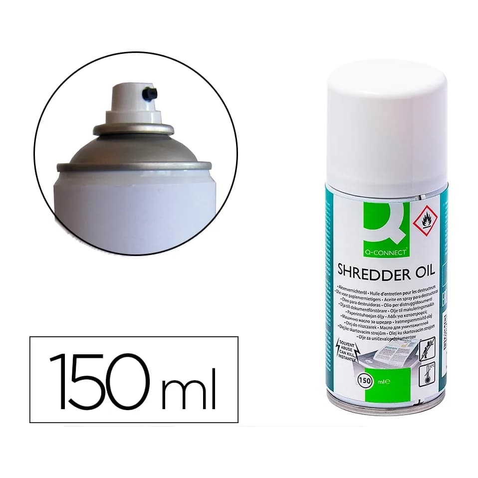 Q-connect Aceite lubricante q-connect en spray para destructora de documentos bote de 150 ml