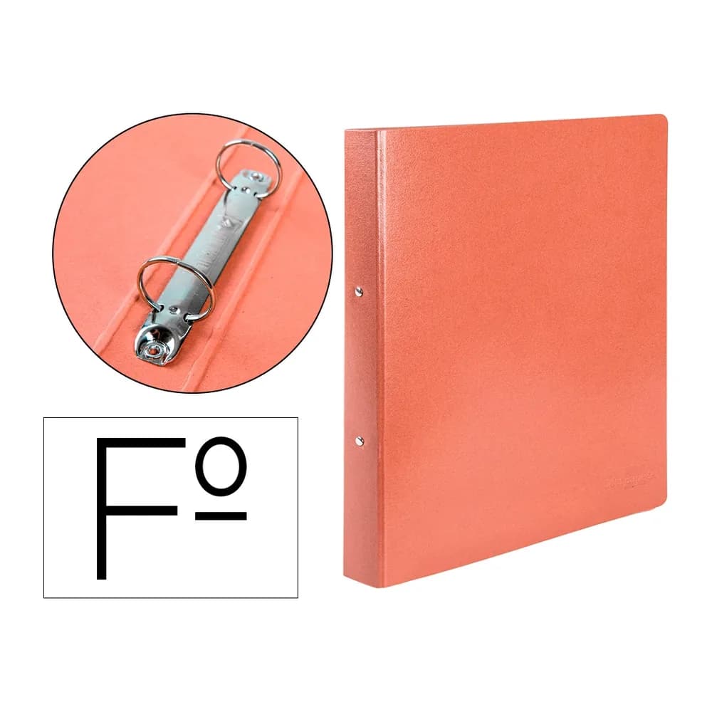 Liderpapel Carpeta de 2 anillas 25mm redondas liderpapel folio carton cuero