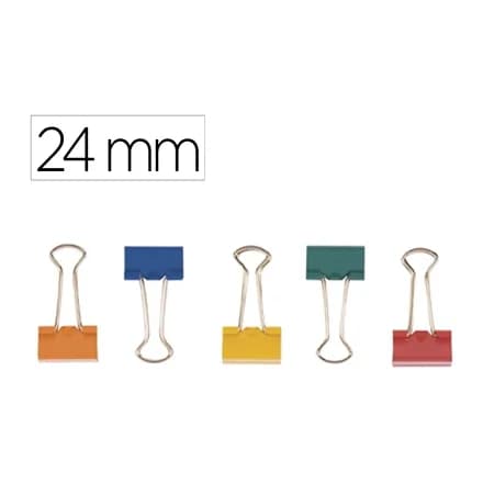 Q-connect Pinza metalica q-connect reversible n.2 24 mm caja de 10 unidades colores surtidos