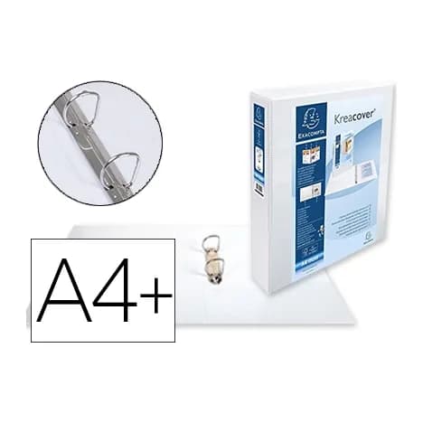 Exacompta Carpeta exacompta canguro 2 anillas 40 mm din a4+ carton forrado polipropileno personalizable 3 bolsillos