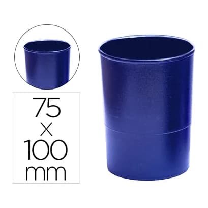 Q-connect Cubilete portalapices q-connect azul opaco plastico redondo diametro 75 mm alto 100 mm