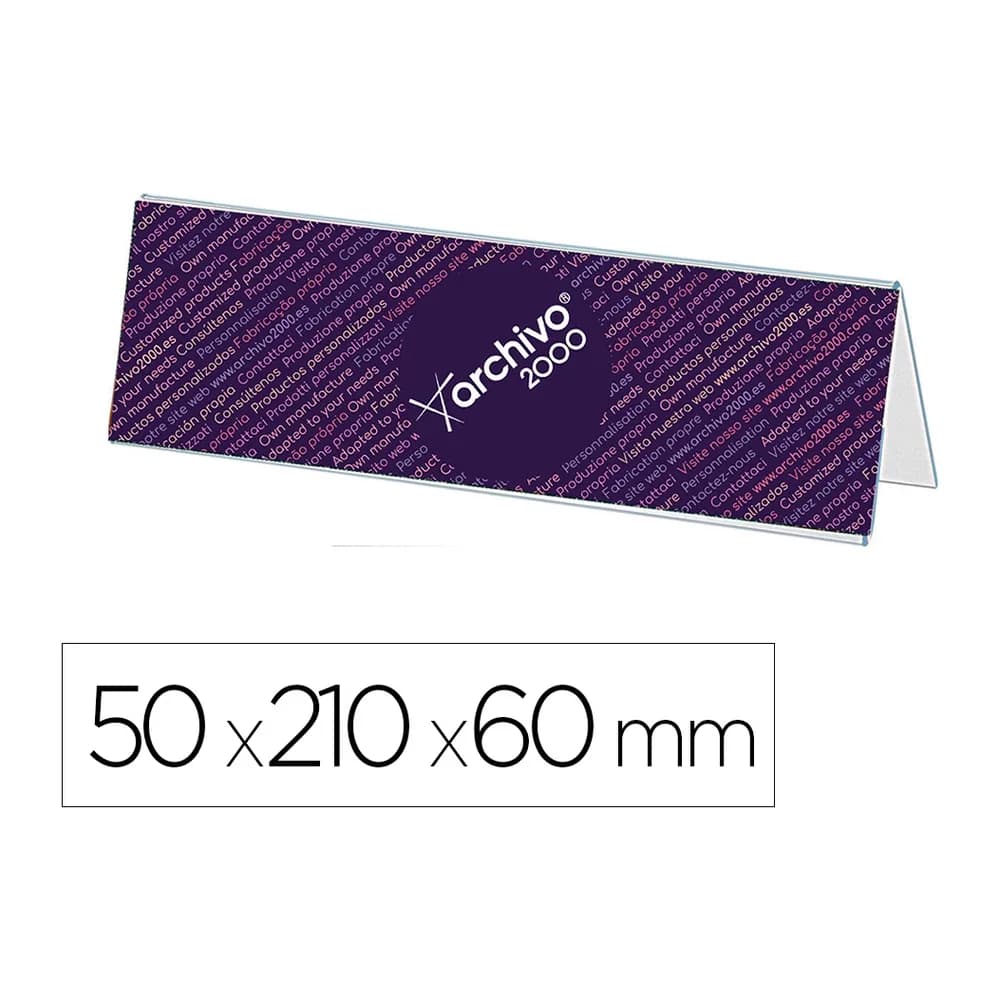 Archivo 2000 Identificador sobremesa archivo 2000 premium poliestireno cristal transparente 50x210x60 mm