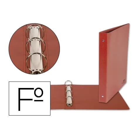 Liderpapel Carpeta de 4 anillas 25mm redondas liderpapel folio carton cuero