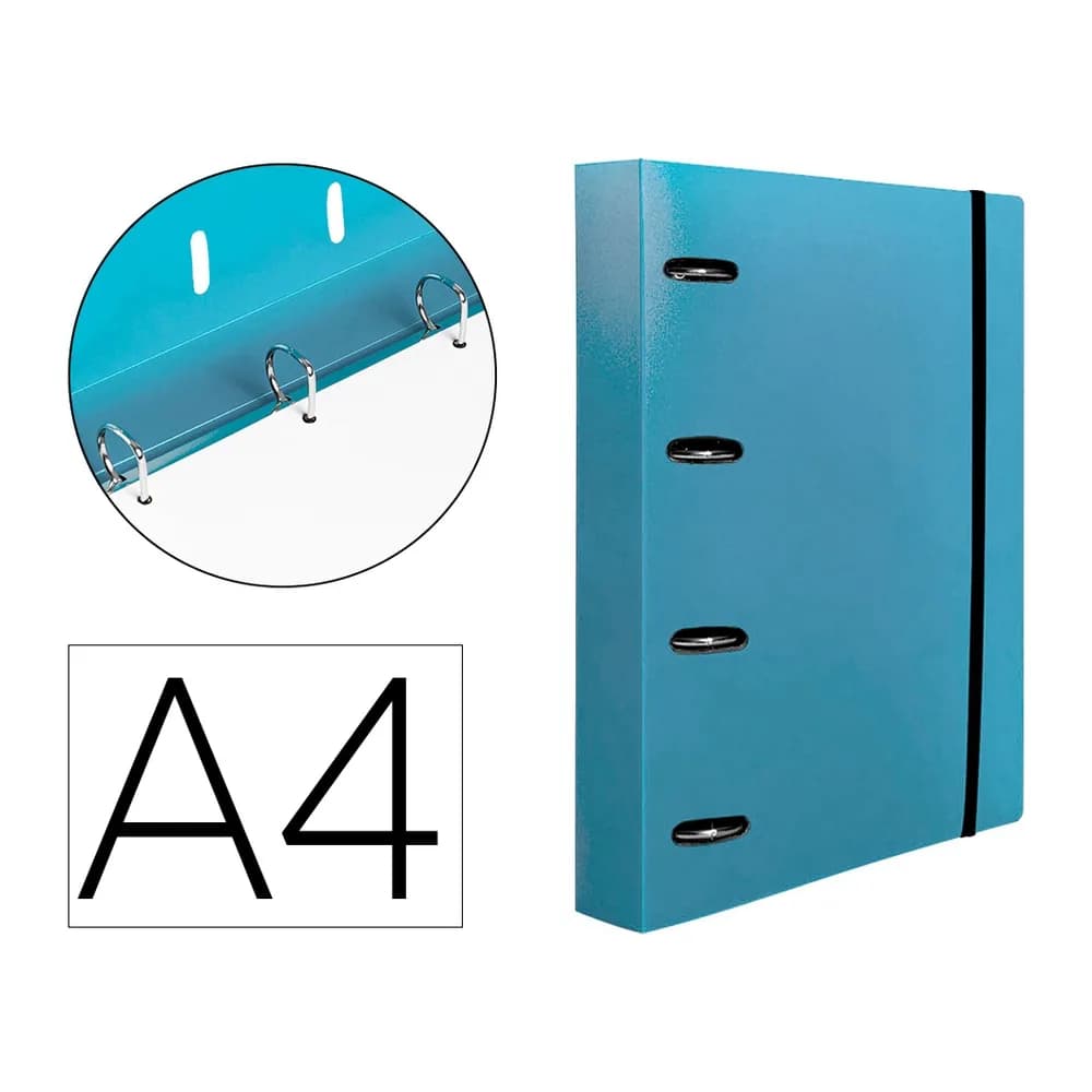 Liderpapel Carpeta con recambio liderpapel a4 cuadro 5mm 100 hojas 80g polipropileno 4 anillas 40mm