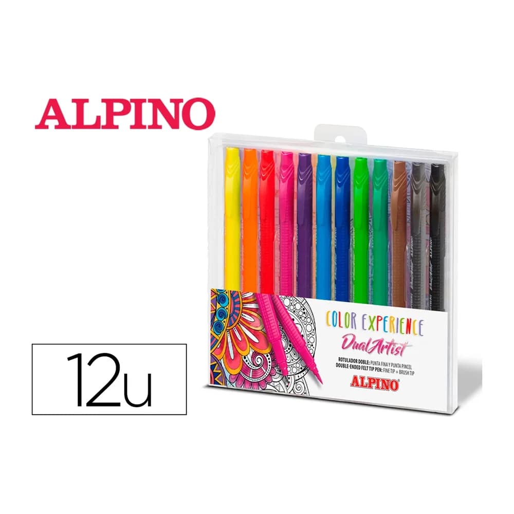Alpino Rotulador alpino dual artist color experience estuche de 12 unidades colores surtidos