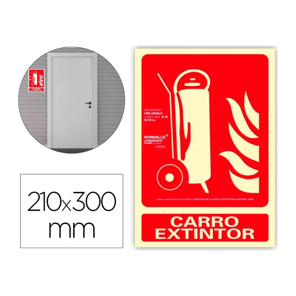 Archivo 2000 Pictograma archivo 2000 carro extintor pvc rojo luminiscente 210x300 mm