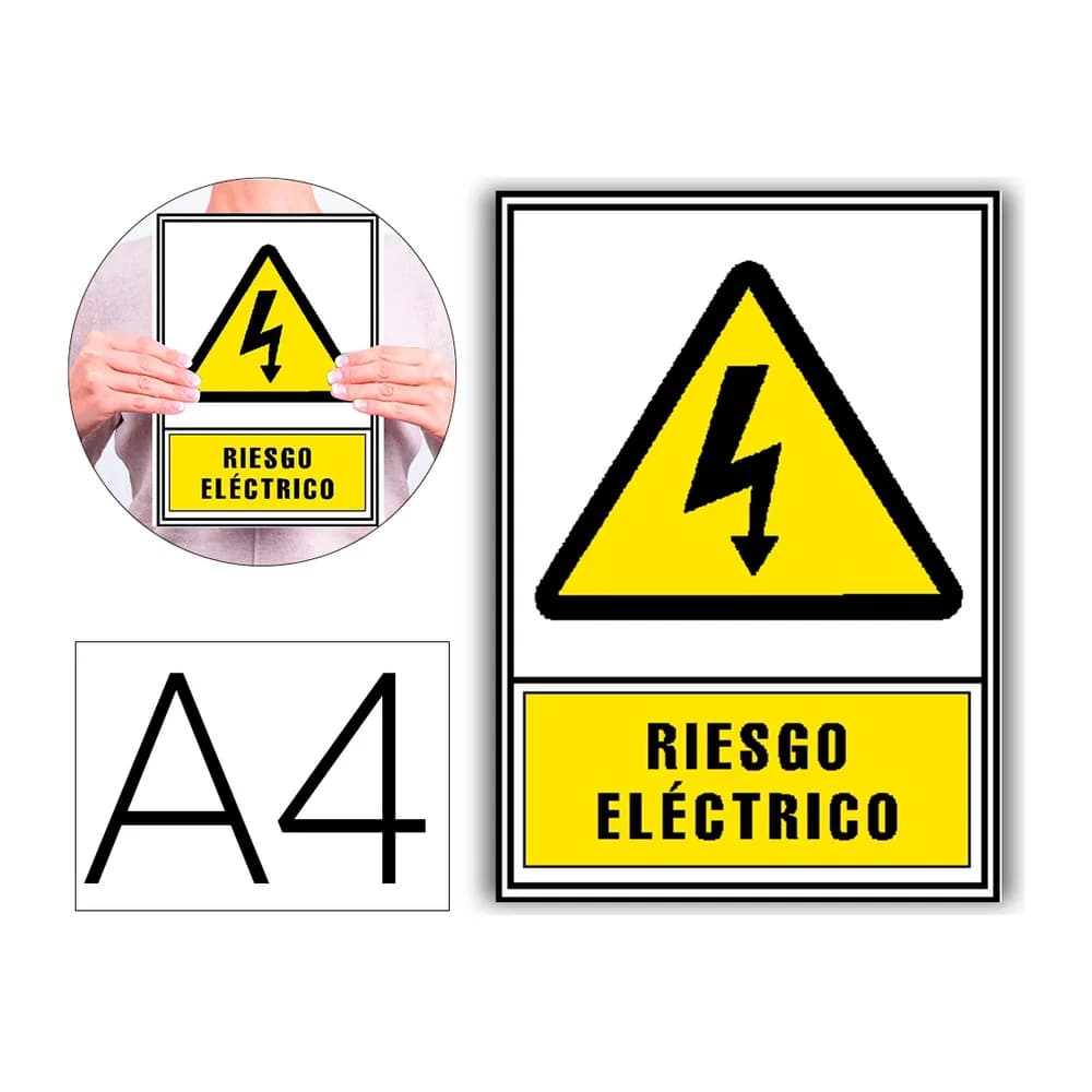 Archivo 2000 Pictograma archivo 2000 riesgo electrico pvc amarillo luminiscente 210x297 mm