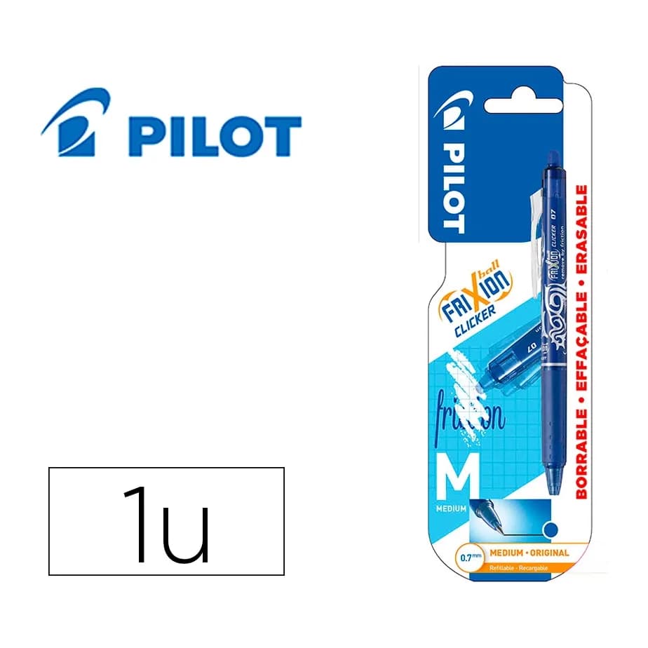 Pilot Boligrafo pilot frixion clicker borrable 0,7 mm punta media en blister