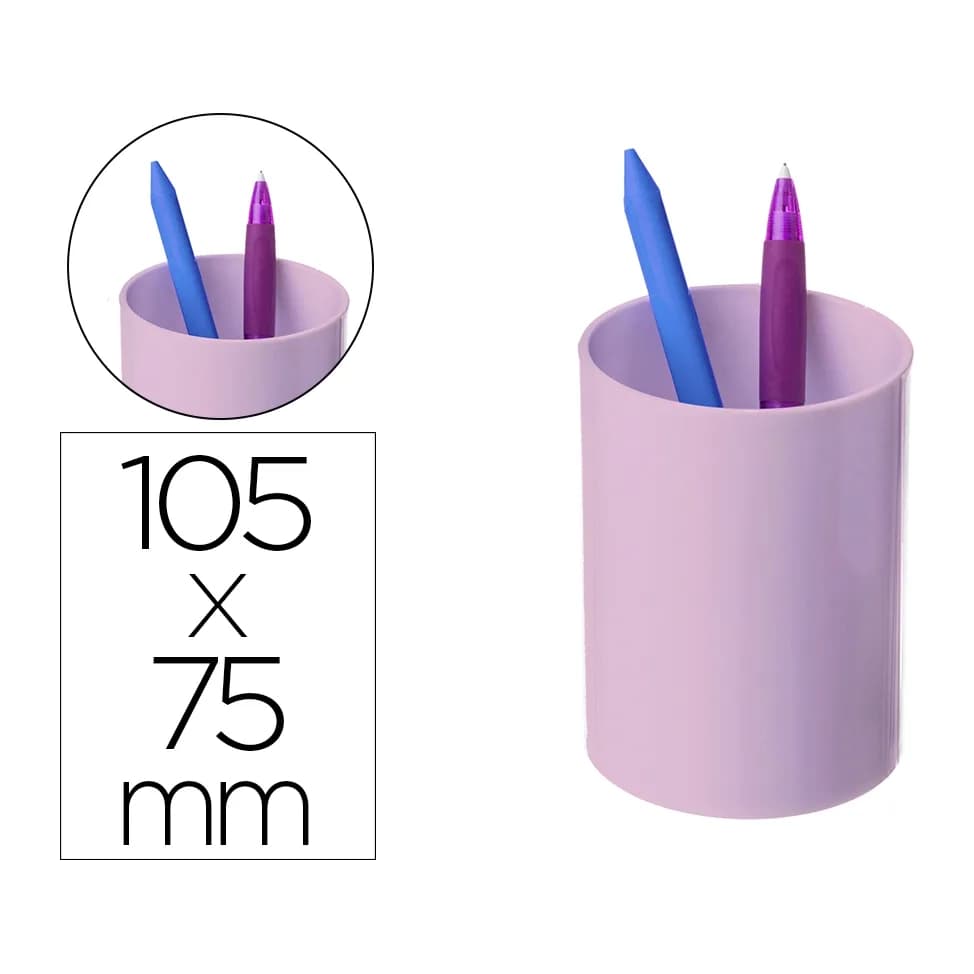 Archivo 2000 Cubilete portalapices archivo 2000 pastel opaco plastico 100% reciclado diametro 75 mm alto 105 mm