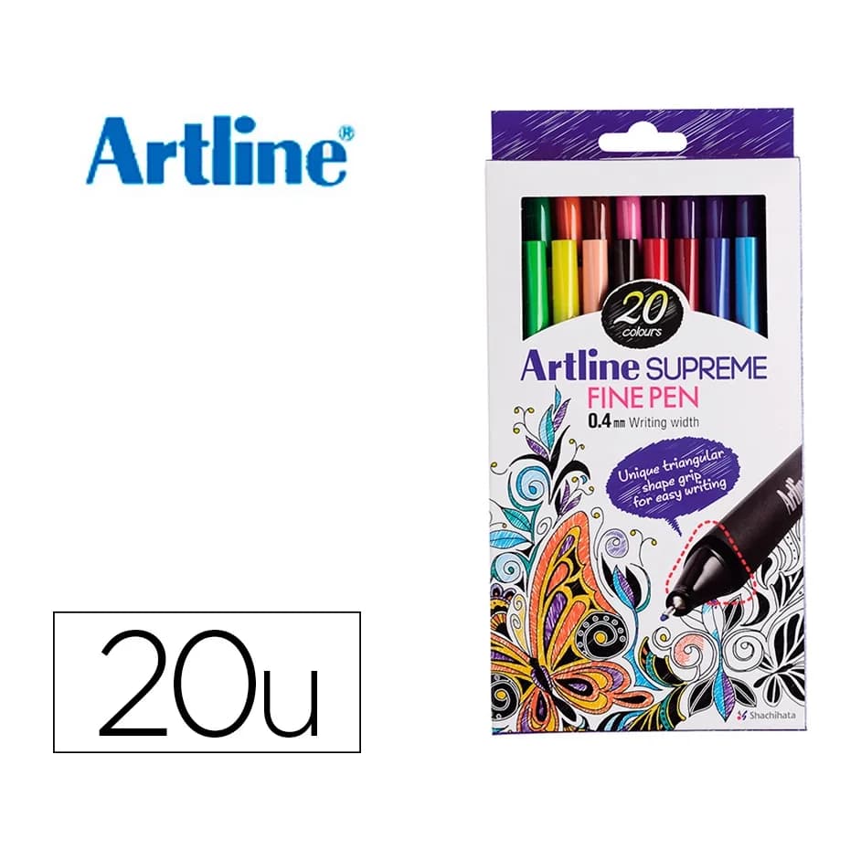 Artline Rotulador artline supreme epfs200 fine liner punta de fibra 0,4 mm bolsa 20 unidades colores surtidos