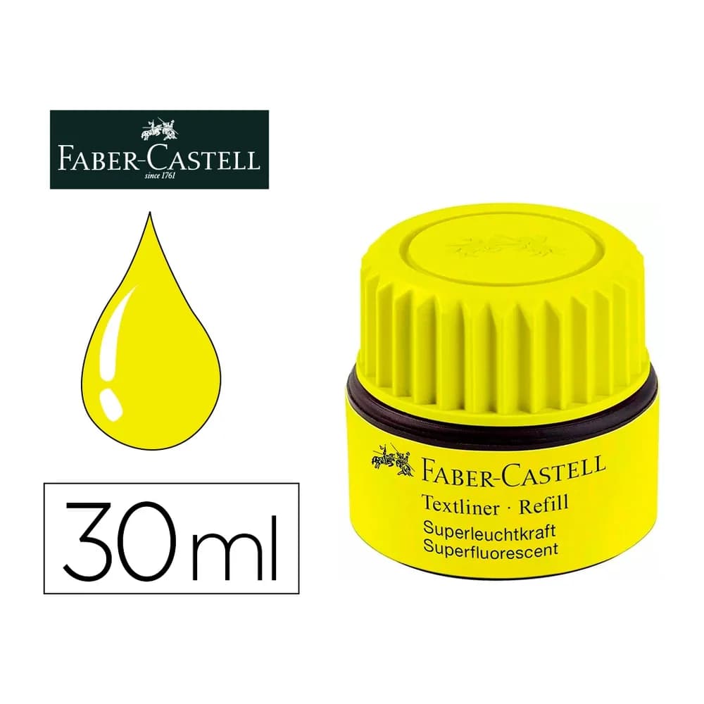 Faber castell Tinta rotulador faber castell textliner fluorescente 1549 con sistema capilar bote 30 ml