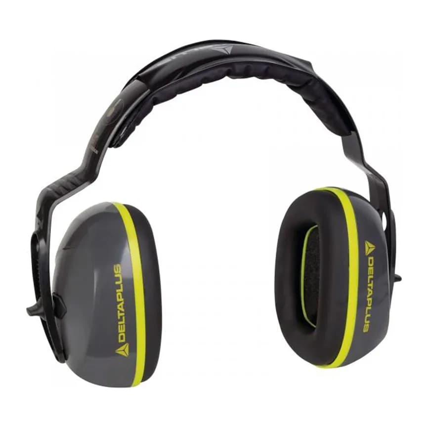 Deltaplus Casco antiruido deltaplus con orejeras abs ajustable en altura norma snr 26 db color gris