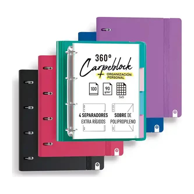Carchivo Carpeta 4 anillas de 35 mm carchivo din a4 polipropileno con recambio foam style