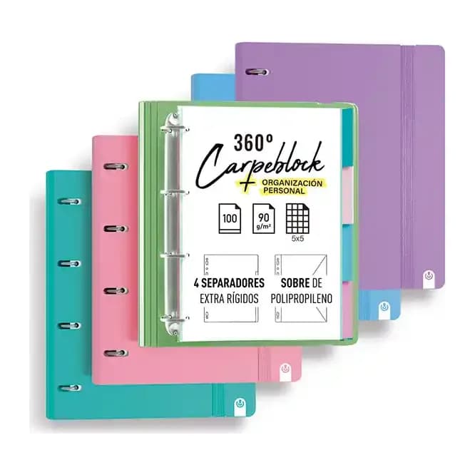 Carchivo Carpeta 4 anillas de 35 mm carchivo din a4 polipropileno con recambio soft foam style