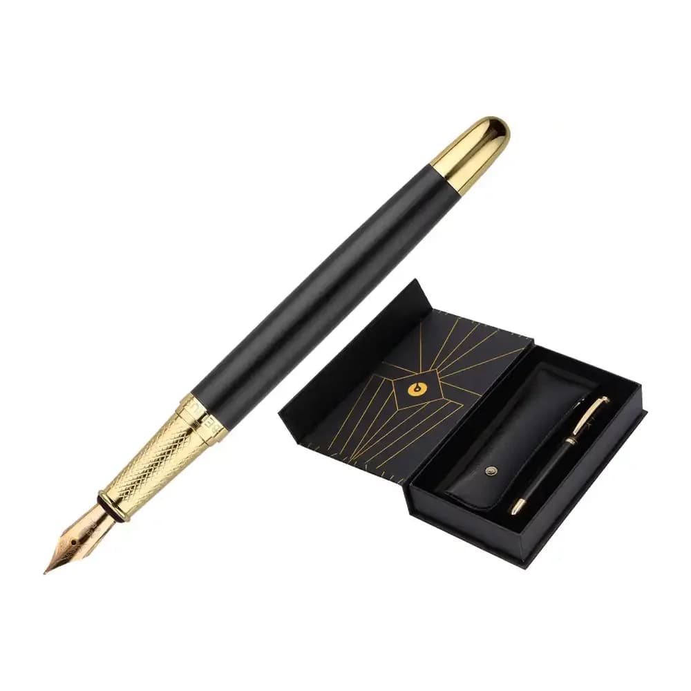 Belius Pluma y estuche belius soiree color art deco negro y dorado tinta azul caja de diseño