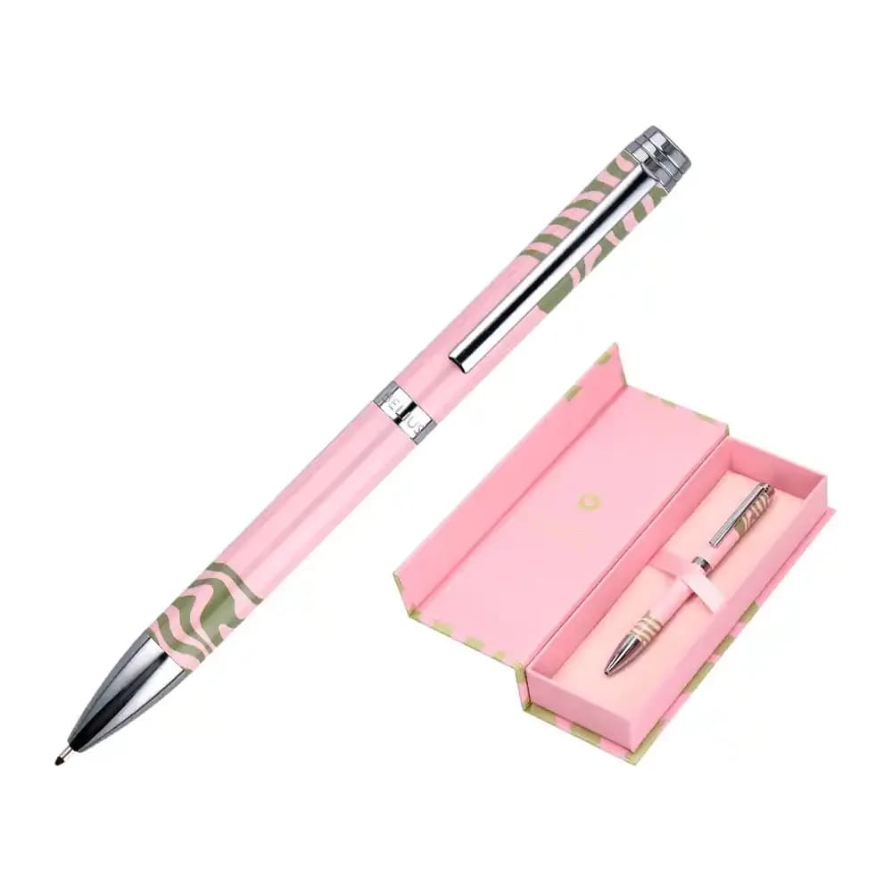 Belius Boligrafo belius ink dreams aluminio color rosa y verde matcha plateado frase interior tinta azul caja de diseño