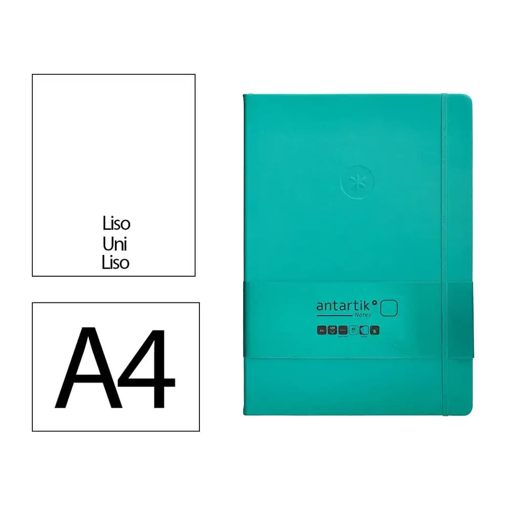 Antartik Cuaderno con gomilla antartik notes tapa dura a4 hojas lisas 100 hojas 80 gr fsc