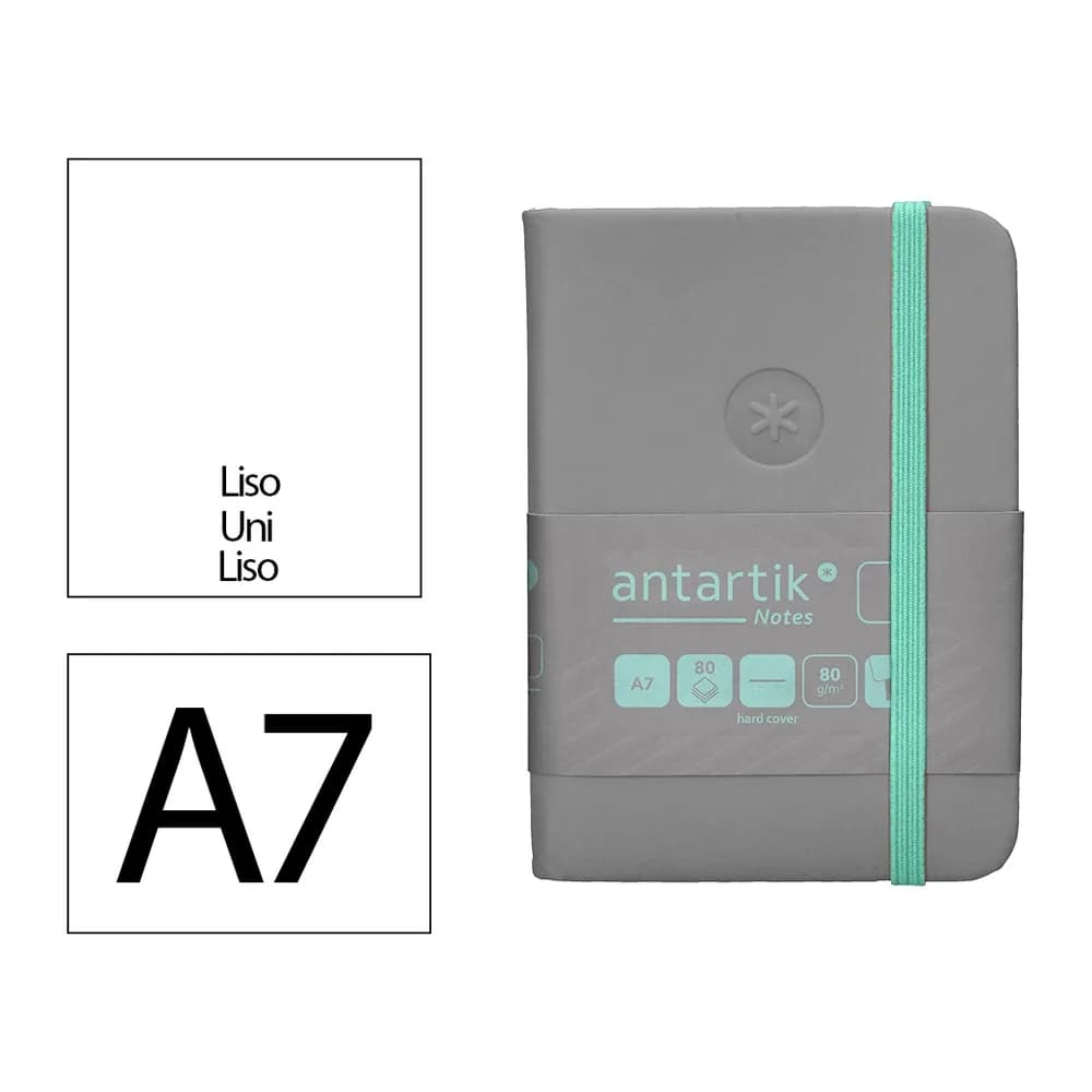Antartik Cuaderno con gomilla antartik notes tapa dura a7 hojas lisas y turquesa 80 hojas 80 gr fsc