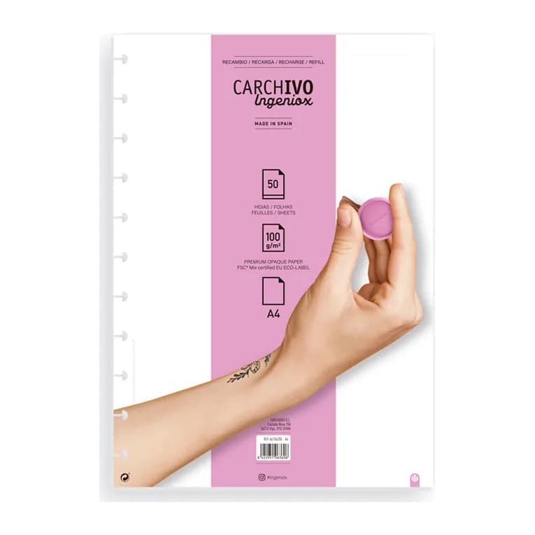 Carchivo Recambio cuaderno carchivo ingeniox a4 50 hojas liso