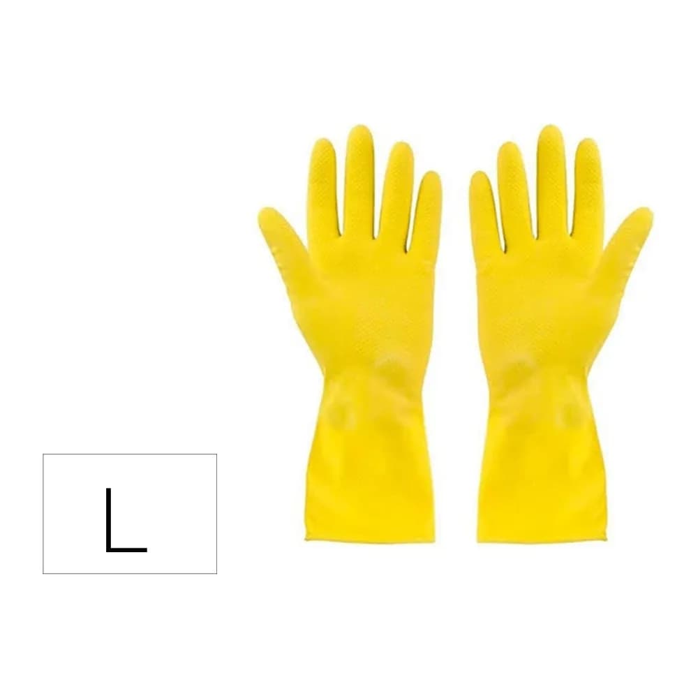 Blanca Guantes de latex satinados con relieve anti deslizante sin polvo par talla grande