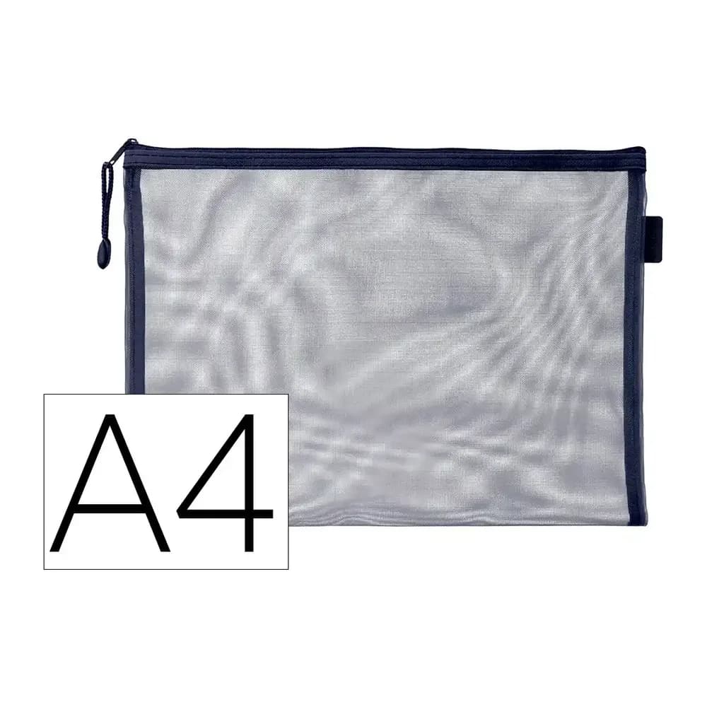 Liderpapel Bolsa zipper bag liderpapel poliester transpirable multiusos din a4 azul marino