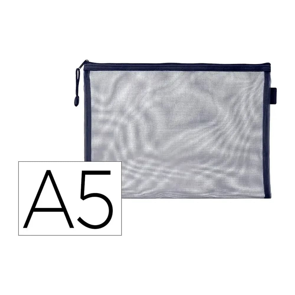 Liderpapel Bolsa zipper bag liderpapel poliester transpirable multiusos din a5 azul marino