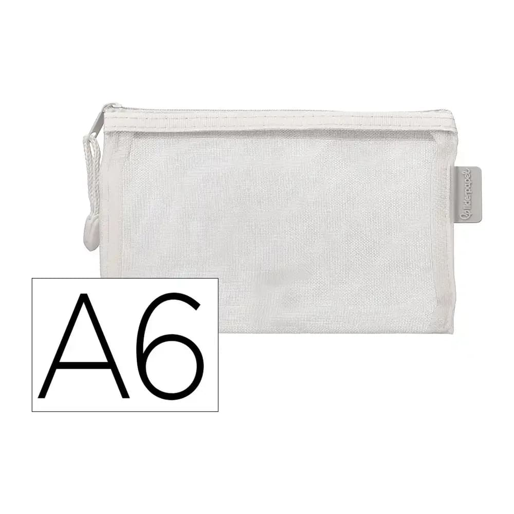 Liderpapel Bolsa zipper bag liderpapel poliester transpirable multiusos din a6 blanco