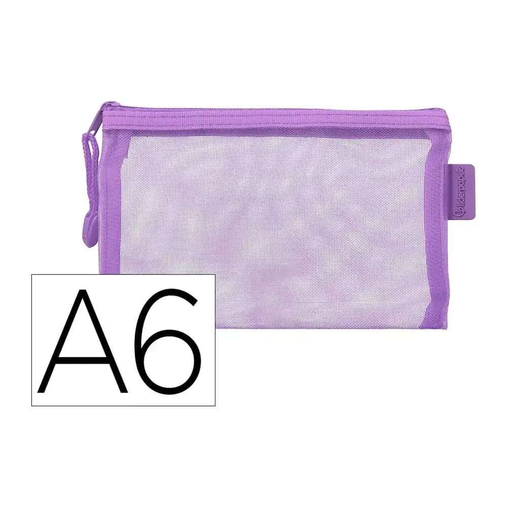 Liderpapel Bolsa zipper bag liderpapel poliester transpirable multiusos din a6 morado pastel
