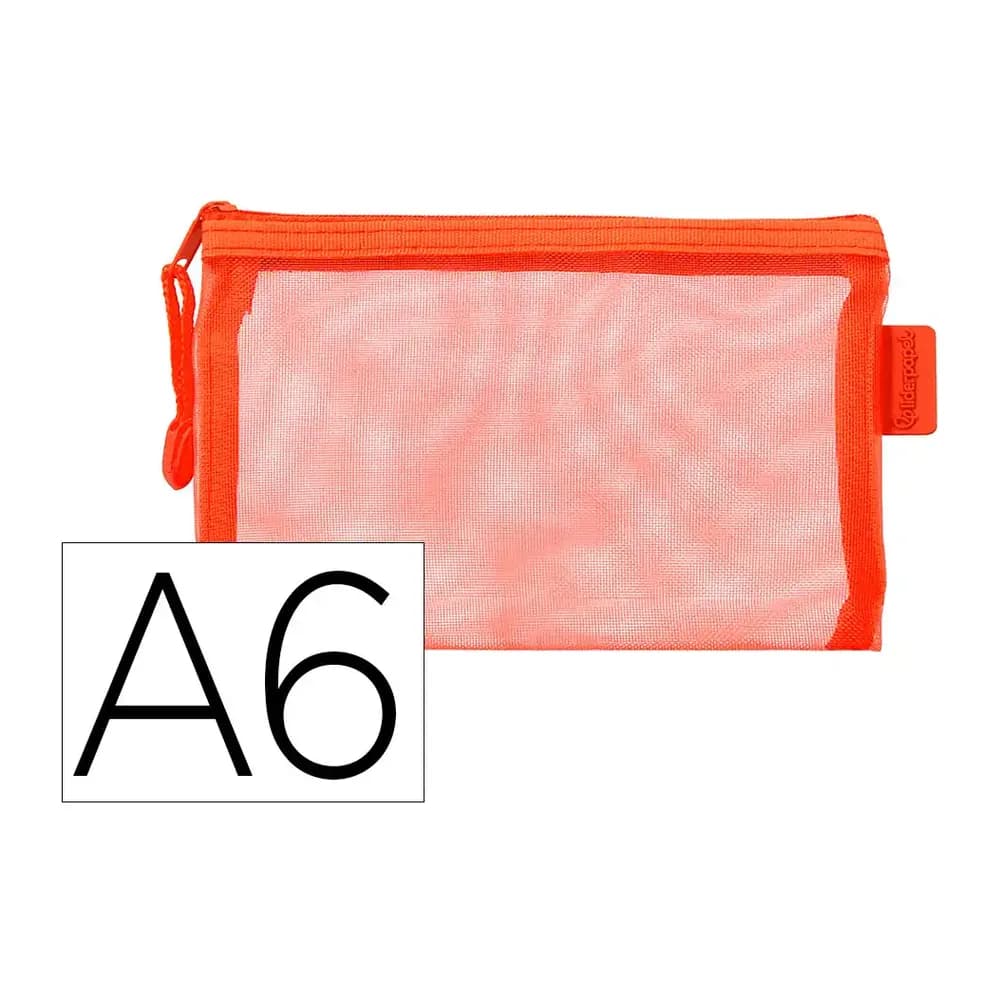 Liderpapel Bolsa zipper bag liderpapel poliester transpirable multiusos din a6 naranja