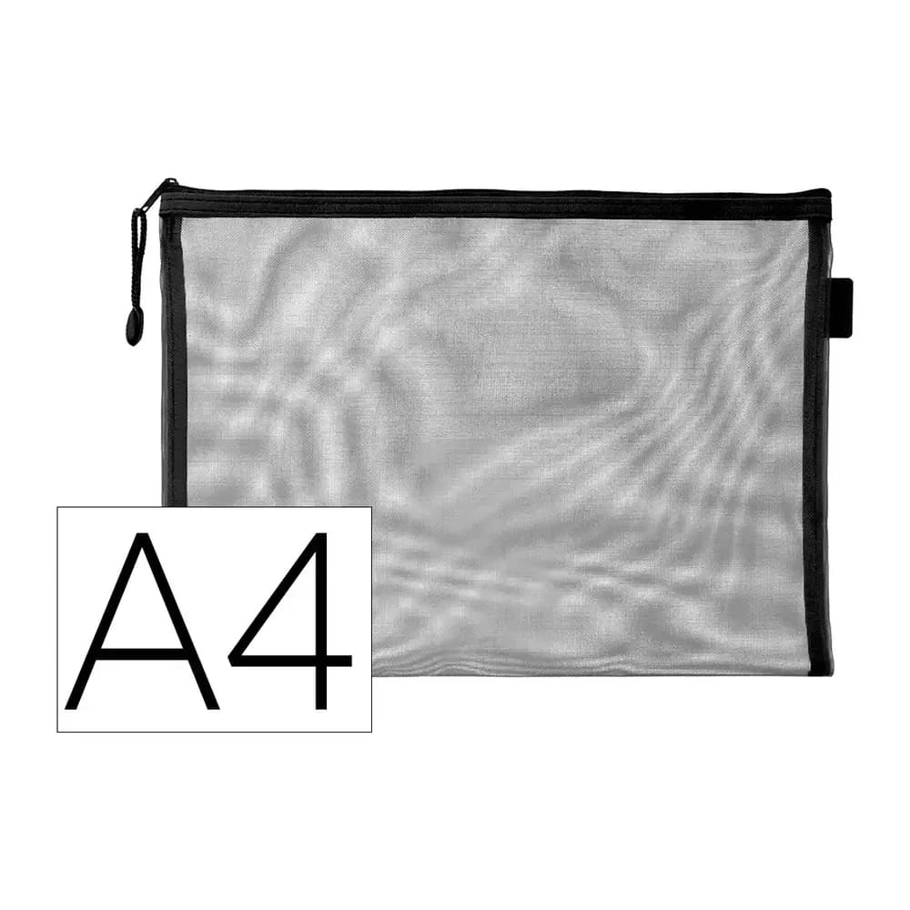 Liderpapel Bolsa zipper bag liderpapel poliester transpirable multiusos din a4 negro