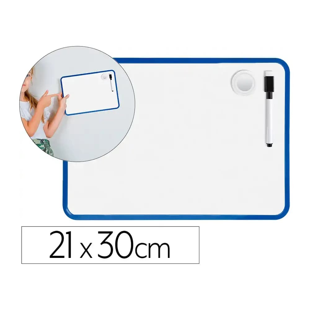 Liderpapel Pizarra blanca liderpapel 21x30 cm magnetica doble cara lisa con rotulador iman y borrador