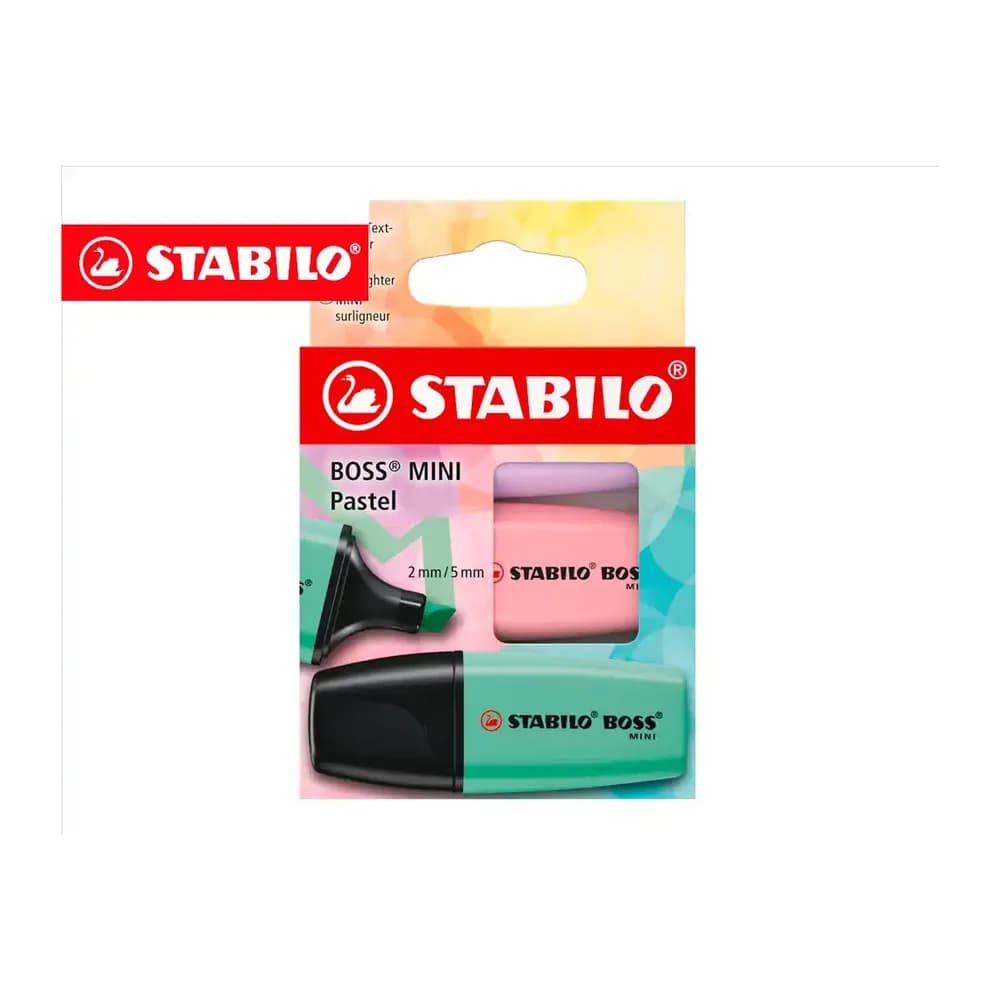 Stabilo Rotulador stabilo boss fluorescente mini pastel estuche de 3 unidades colores surtidos