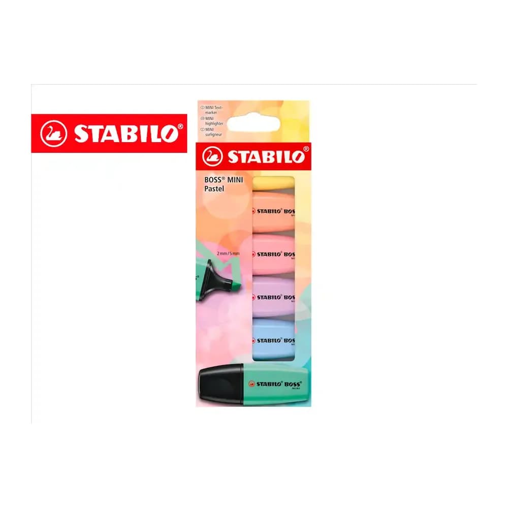 Stabilo Rotulador stabilo boss fluorescente mini pastel estuche de 6 unidades colores surtidos