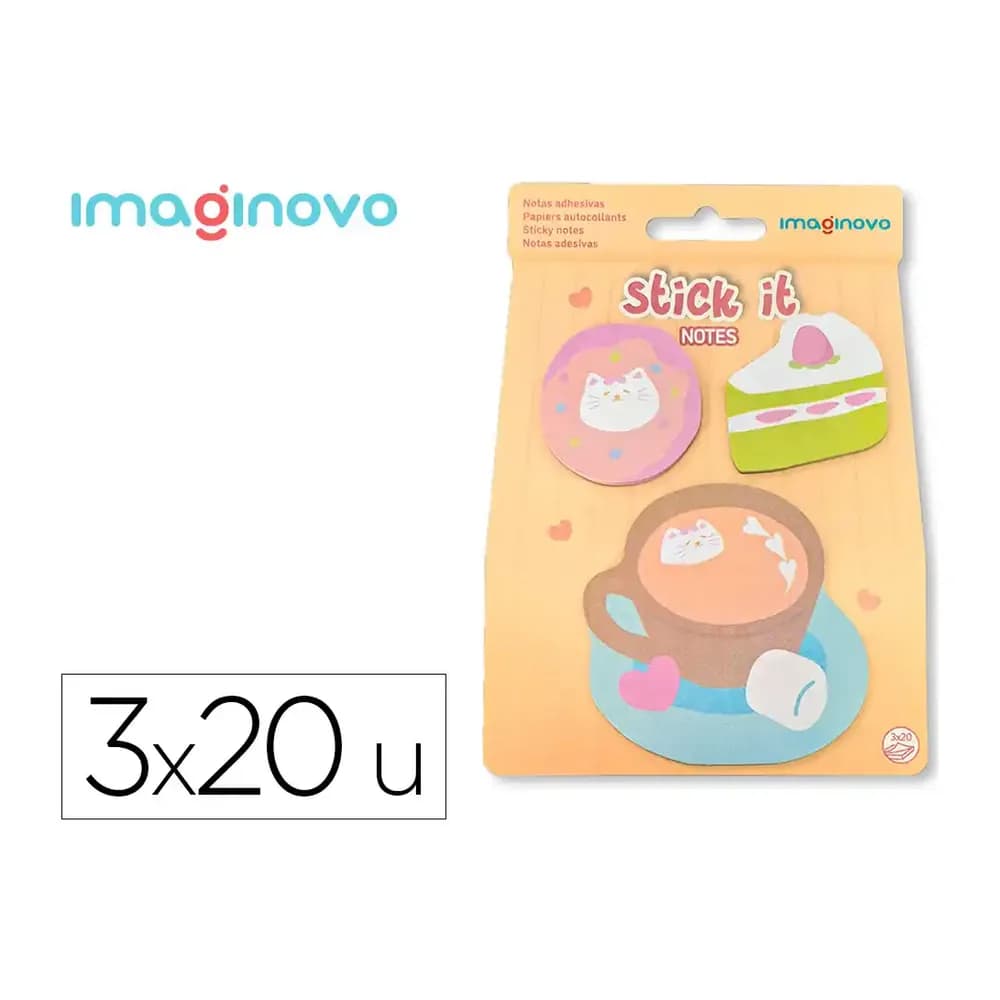 Imaginovo Bloc notas adhesivas imaginovo foodies cafe 20 hojas tamaños surtidos
