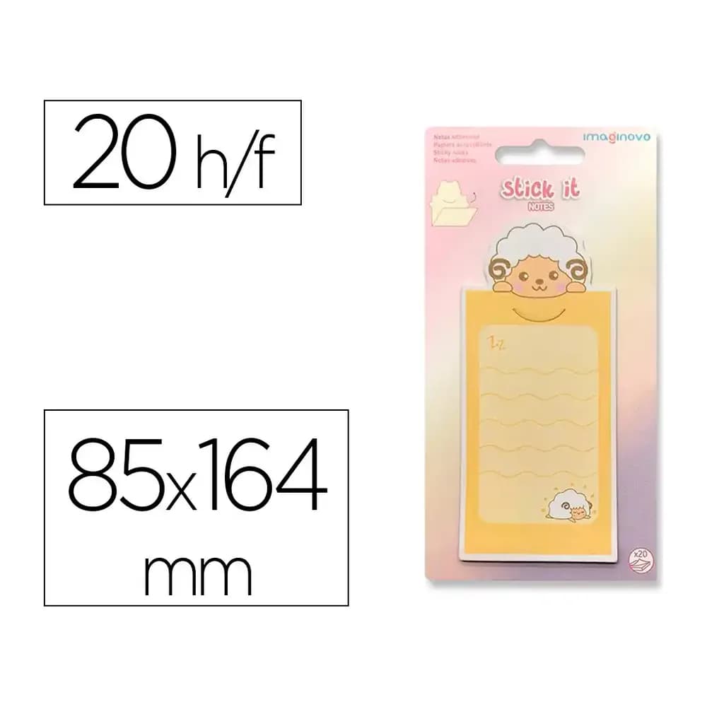 Imaginovo Bloc notas adhesivas imaginovo letter con mensaje trasero cabra 20 hojas 85x164 mm