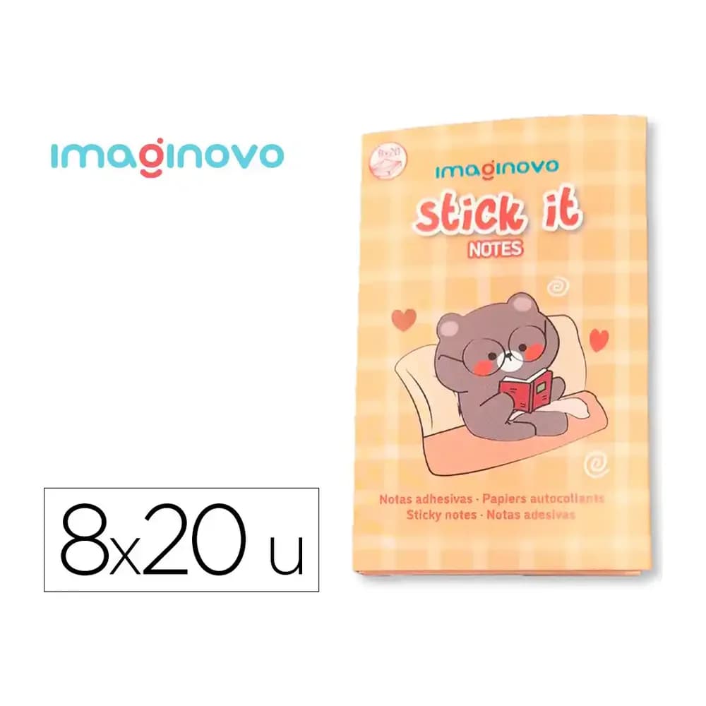 Imaginovo Notas adhesivas imaginovo stick it! notebook 20 notas adhesivas osito tamaños surtidos