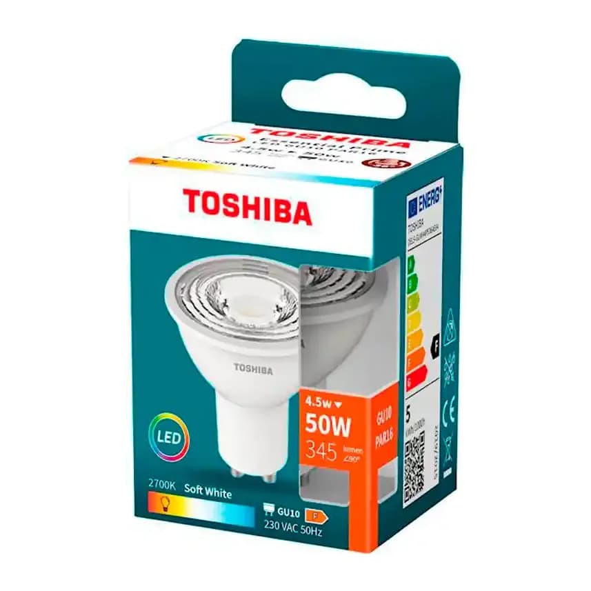 Toshiba Foco led toshiba essential gu10 4.5w luz calida 2700k