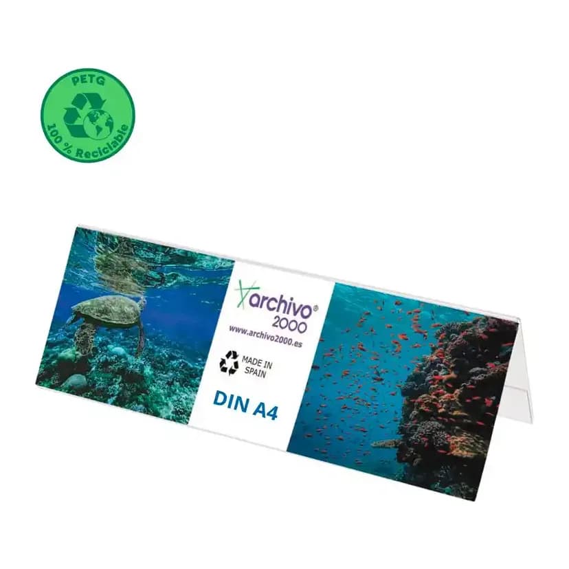 Archivo 2000 Identificador sobremesa archivo 2000 petg flexible visibilidad doble cara din a4 85x300x100 mm