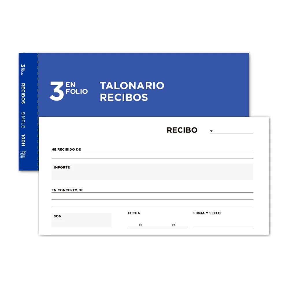 Liderpapel Talonario liderpapel recibos 3/fº original t136 sin matriz
