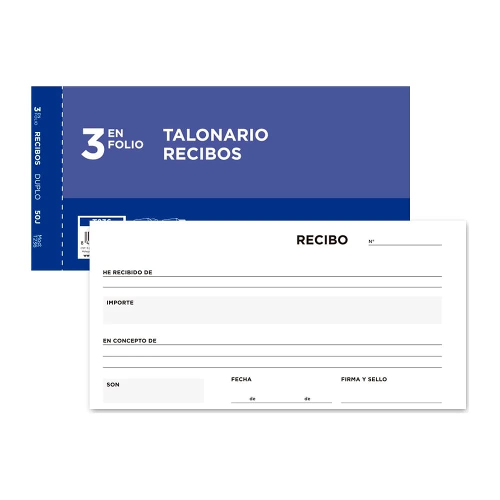 Liderpapel Talonario liderpapel recibos 3/fº original y copia t236 sin matriz