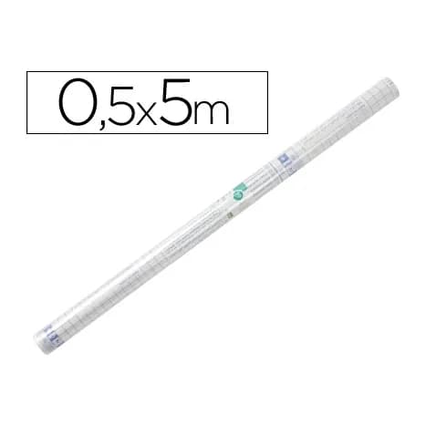 Liderpapel Rollo plastico adhesivo liderpapel 0.50x5 mt 50 mc forralibros removible