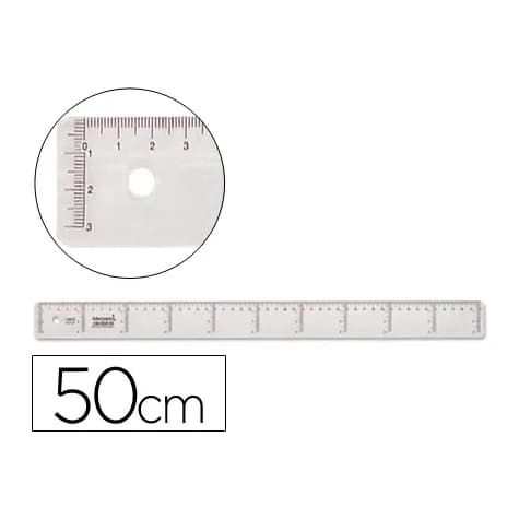 Liderpapel Regla liderpapel plastico cristal 50 cm