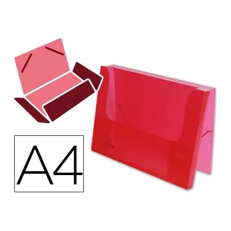 Liderpapel Carpeta liderpapel portadocumentos gomas 36930 polipropileno din a4 rojo translucido lomo 25 mm