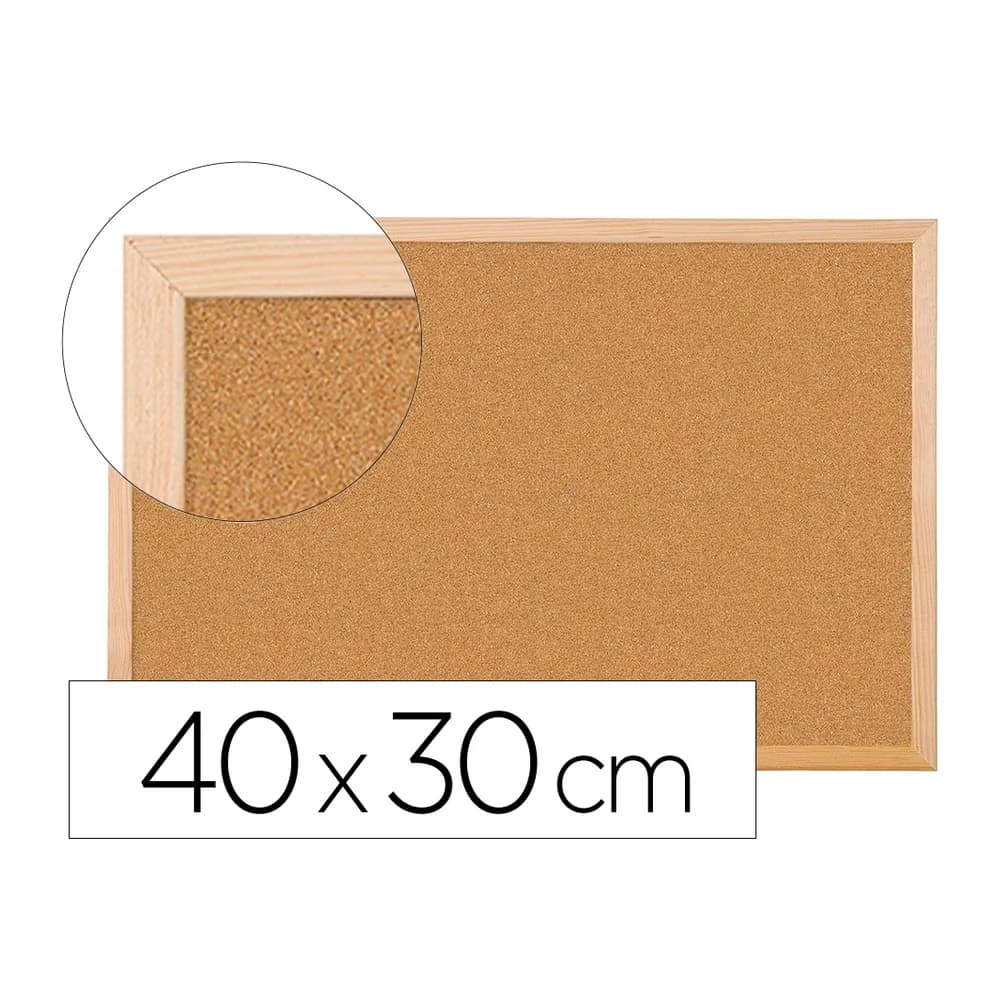 Q-connect Pizarra corcho q-connect 40x30 cm marco de madera
