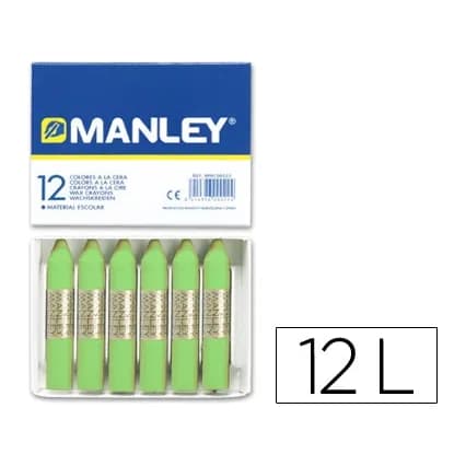Manley Lapices cera manley unicolor verde amarillento n.22 caja de 12 unidades