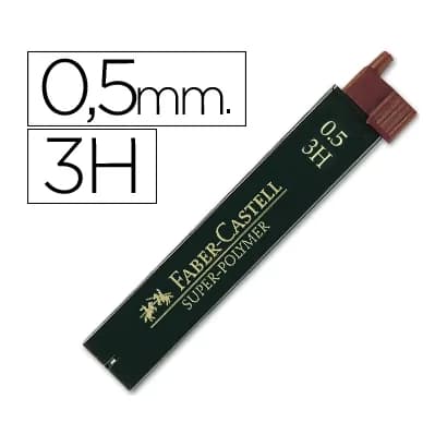 Faber castell Minas faber grafito 9065 0,5 mm 3h estuche de 12 minas
