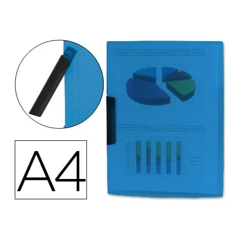 Liderpapel Carpeta liderpapel dossier pinza lateral 35482 polipropileno din a4 azul 30 hojas pinza giratoria
